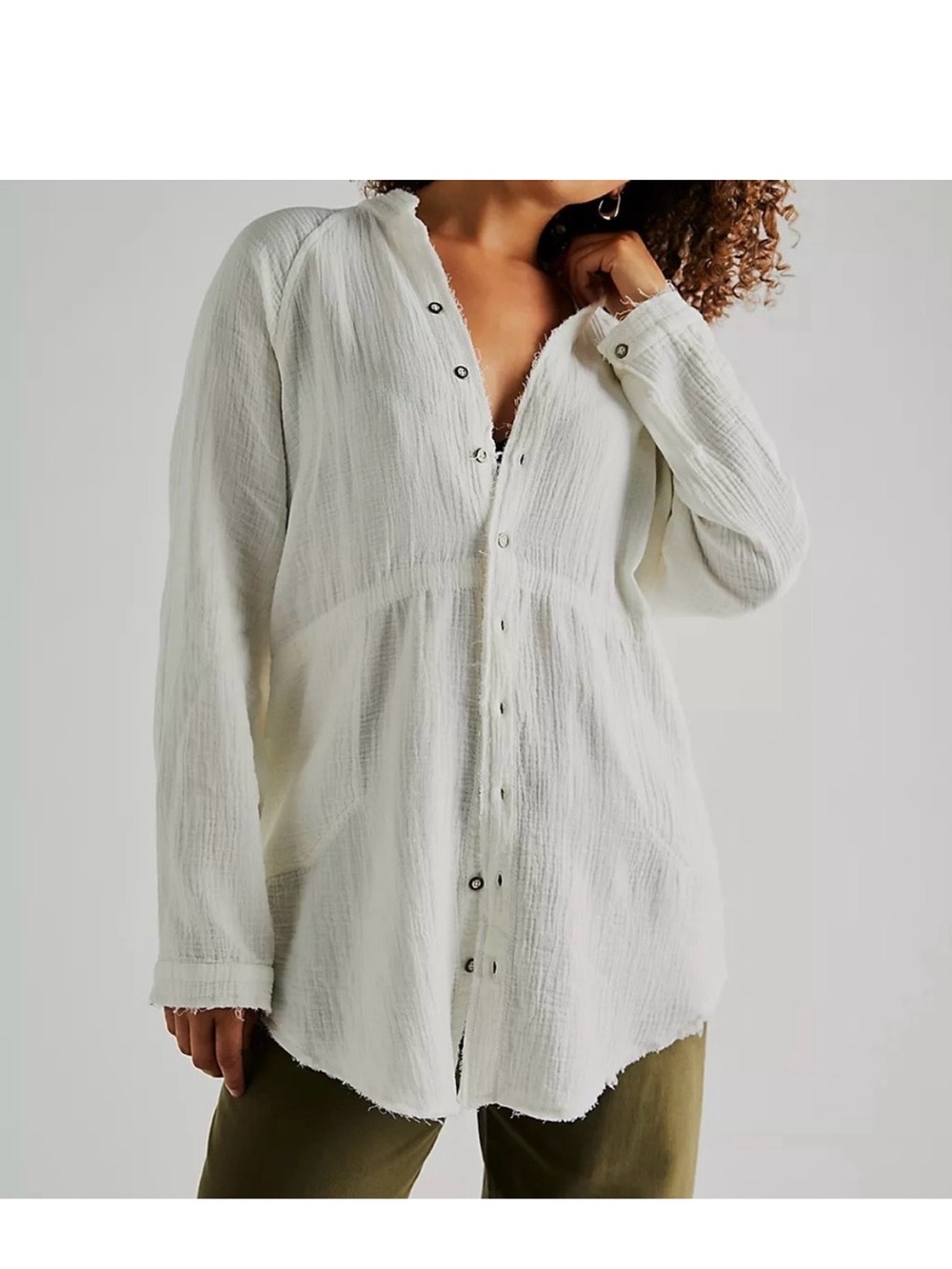 Free People Oversized Gauze Shirt